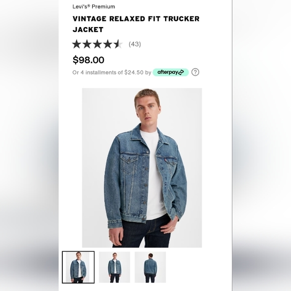 Levi's 90s vintage style trucker distressed relaxed fit jacket - Picture 2 of 8